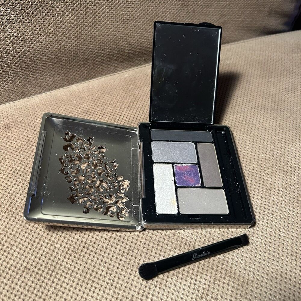 GUERLAIN ECRIN 6 Color Eye Shadow Palette Metal Case in Velvet Pouch RARE